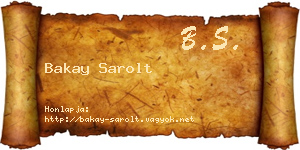 Bakay Sarolt névjegykártya